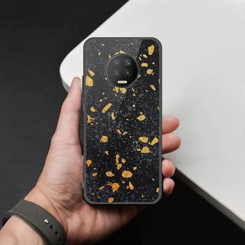 Infinix Note 7 Cover - Black Marble Series  - HQ Ultra Shine Premium Infinity Glass Soft Silicon Borders Case (Fast Delivery)