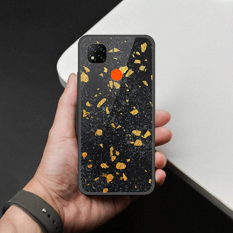 Xiaomi Redmi 9C Cover - Black Marble Series  - HQ Ultra Shine Premium Infinity Glass Soft Silicon Borders Case