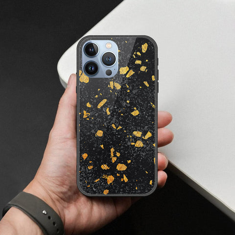iPhone 14 Pro Cover - Black Marble Series  - HQ Ultra Shine Premium Infinity Glass Soft Silicon Borders Case