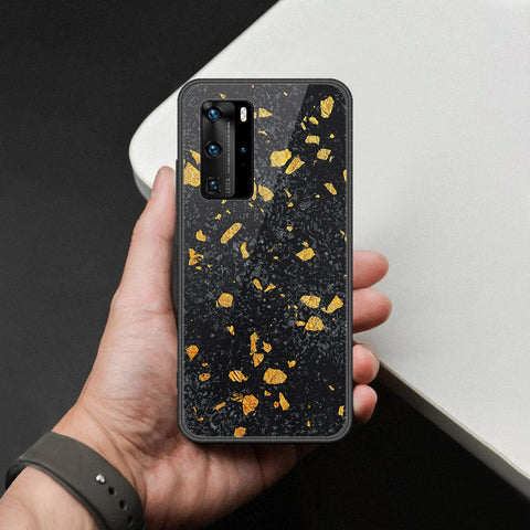 Huawei P40 Pro Cover - Black Marble Series  - HQ Ultra Shine Premium Infinity Glass Soft Silicon Borders Case