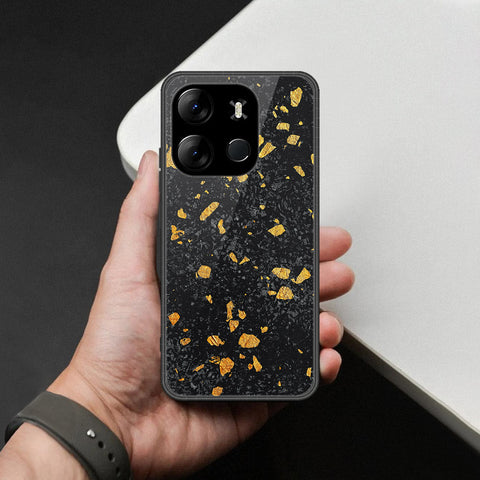 Tecno Spark Go 2023 Cover - Black Marble Series  - HQ Ultra Shine Premium Infinity Glass Soft Silicon Borders Case