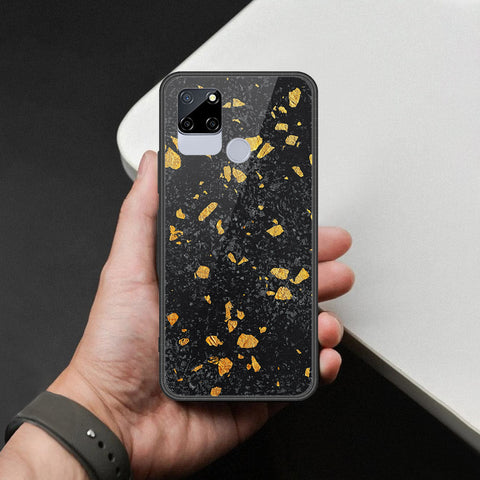 Realme C12 Cover - Black Marble Series  - HQ Ultra Shine Premium Infinity Glass Soft Silicon Borders Case
