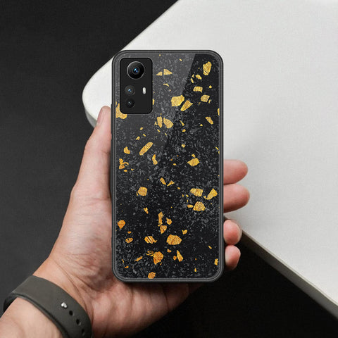 Xiaomi Redmi Note 12S Cover - Black Marble Series  - HQ Ultra Shine Premium Infinity Glass Soft Silicon Borders Case