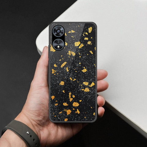 Oppo A78 4G Cover - Black Marble Series  - HQ Ultra Shine Premium Infinity Glass Soft Silicon Borders Case