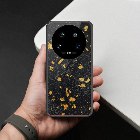 Xiaomi 14 Ultra Cover - Black Marble Series  - HQ Ultra Shine Premium Infinity Glass Soft Silicon Borders Case