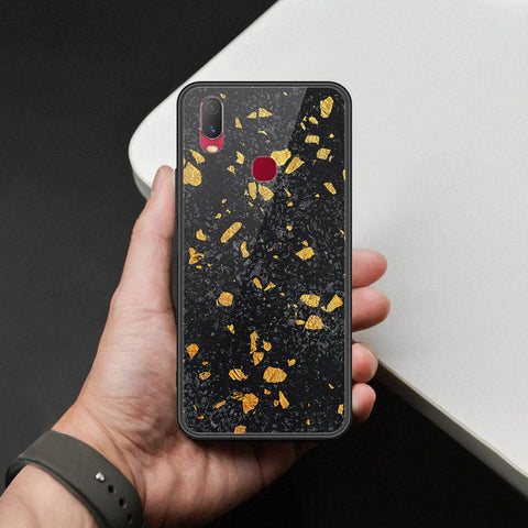 Vivo Y11 2019 Cover - Black Marble Series  - HQ Ultra Shine Premium Infinity Glass Soft Silicon Borders Case