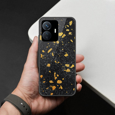 Vivo Y77e Cover - Black Marble Series  - HQ Ultra Shine Premium Infinity Glass Soft Silicon Borders Case
