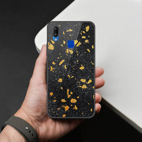 Vivo Y91i Cover - Black Marble Series  - HQ Ultra Shine Premium Infinity Glass Soft Silicon Borders Case
