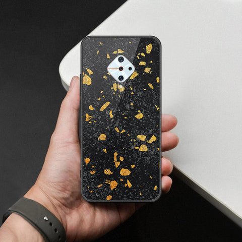 Vivo Y9s Cover - Black Marble Series  - HQ Ultra Shine Premium Infinity Glass Soft Silicon Borders Case