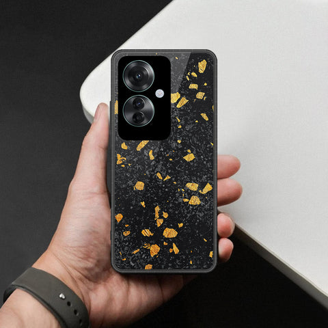 Oppo Reno 11F 5G Cover - Black Marble Series  - HQ Ultra Shine Premium Infinity Glass Soft Silicon Borders Case