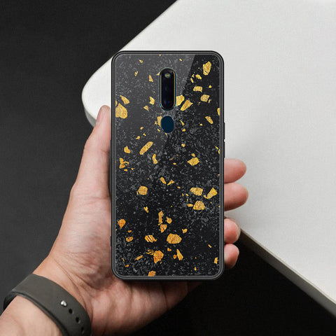 Oppo R19 Cover - Black Marble Series  - HQ Ultra Shine Premium Infinity Glass Soft Silicon Borders Case