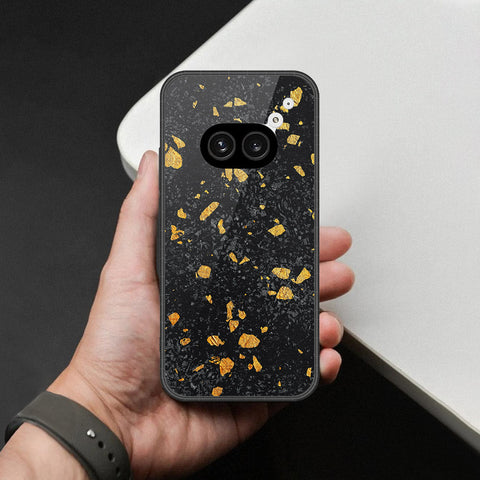 Nothing Phone 2a Cover - Black Marble Series  - HQ Ultra Shine Premium Infinity Glass Soft Silicon Borders Case