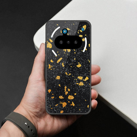 Nothing Phone 3a Cover - Black Marble Series  - HQ Ultra Shine Premium Infinity Glass Soft Silicon Borders Case