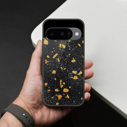 Google Pixel 10 Cover - Black Marble Series  - HQ Ultra Shine Premium Infinity Glass Soft Silicon Borders Case