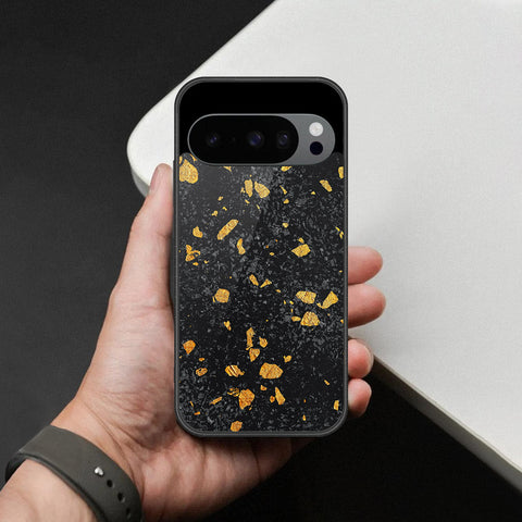 Google Pixel 10 Pro Cover - Black Marble Series  - HQ Ultra Shine Premium Infinity Glass Soft Silicon Borders Case