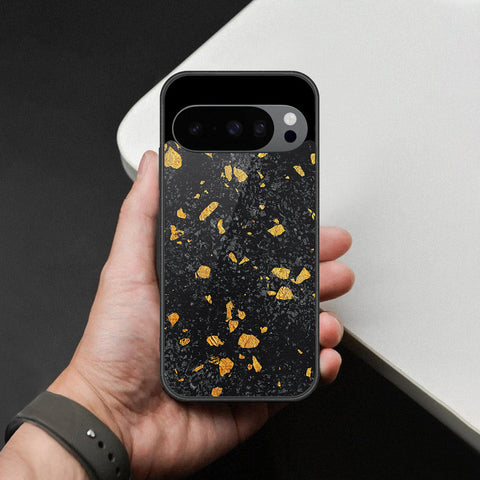 Google Pixel 10 Pro XL Cover - Black Marble Series  - HQ Ultra Shine Premium Infinity Glass Soft Silicon Borders Case