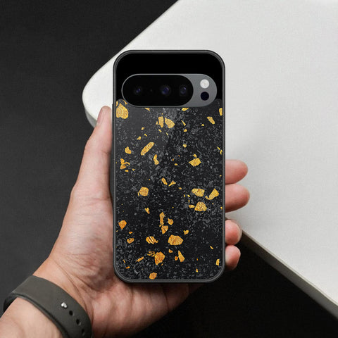 Google Pixel 9 Pro Cover - Black Marble Series  - HQ Ultra Shine Premium Infinity Glass Soft Silicon Borders Case