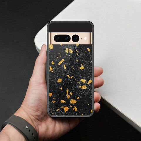 Google Pixel 7 Pro Cover - Black Marble Series  - HQ Ultra Shine Premium Infinity Glass Soft Silicon Borders Case