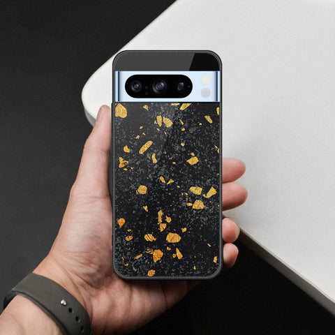 Google Pixel 8 Pro Cover - Black Marble Series  - HQ Ultra Shine Premium Infinity Glass Soft Silicon Borders Case