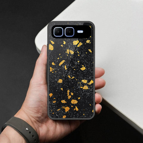 Infinix Smart 10 Plus Cover - Black Marble Series  - HQ Ultra Shine Premium Infinity Glass Soft Silicon Borders Case