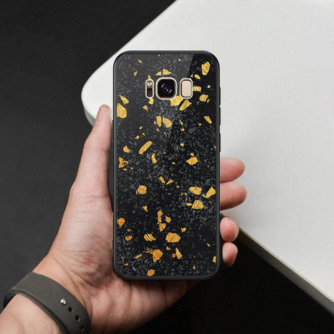 Samsung Galaxy S8 Cover - Black Marble Series  - HQ Ultra Shine Premium Infinity Glass Soft Silicon Borders Case