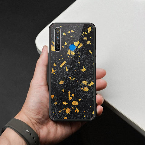 Realme Narzo 20A Cover - Black Marble Series  - HQ Ultra Shine Premium Infinity Glass Soft Silicon Borders Case