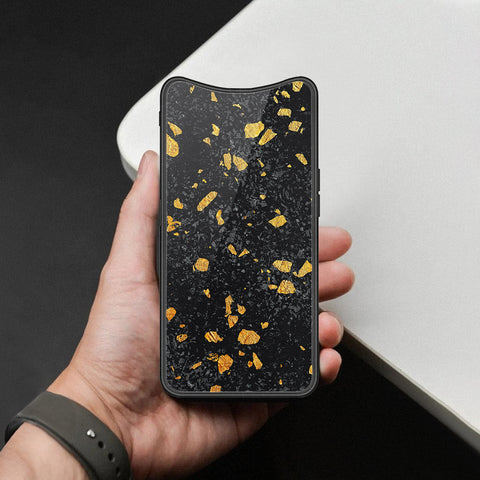 Oppo Find X Cover - Black Marble Series  - HQ Ultra Shine Premium Infinity Glass Soft Silicon Borders Case