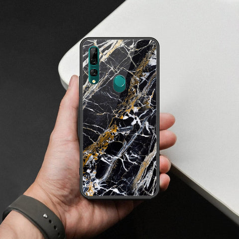 Huawei Y9 Prime 2019 Cover - Black Marble Series  - HQ Ultra Shine Premium Infinity Glass Soft Silicon Borders Case