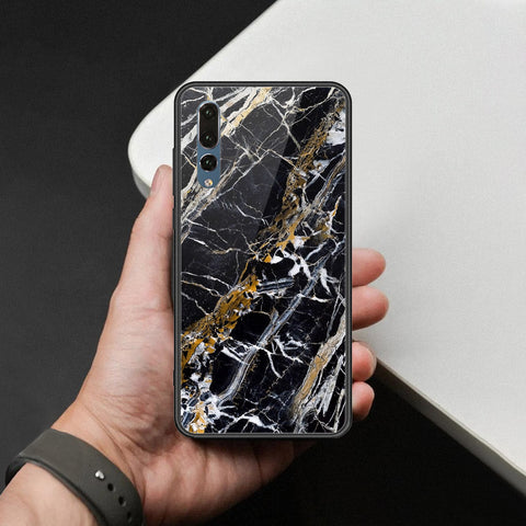 Huawei P20 Pro Cover - Black Marble Series  - HQ Ultra Shine Premium Infinity Glass Soft Silicon Borders Case