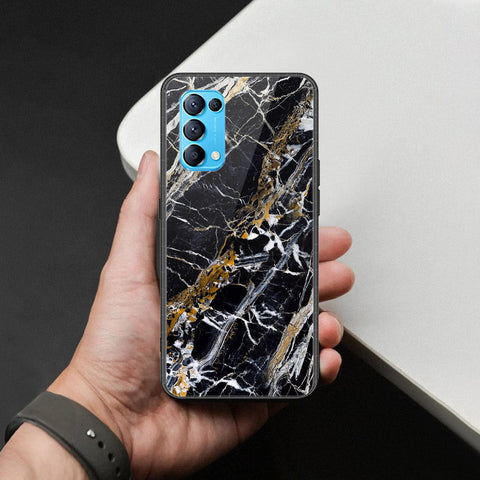 Oppo Find X3 Lite Cover - Black Marble Series  - HQ Ultra Shine Premium Infinity Glass Soft Silicon Borders Case