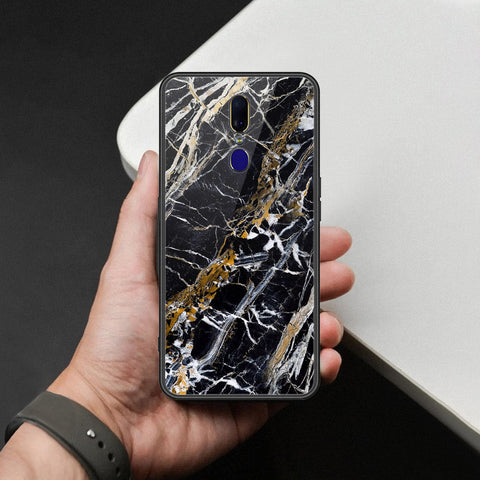 Oppo A9 / A9x Cover - Black Marble Series  - HQ Ultra Shine Premium Infinity Glass Soft Silicon Borders Case