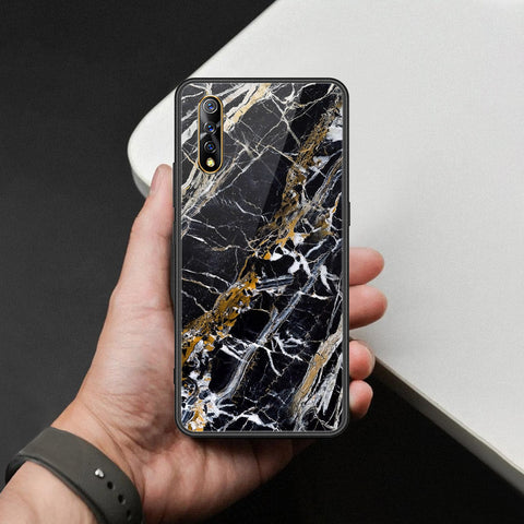 vivo Z5 Cover - Black Marble Series  - HQ Ultra Shine Premium Infinity Glass Soft Silicon Borders Case