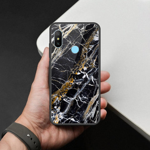 Redmi 6 Pro Cover - Black Marble Series  - HQ Ultra Shine Premium Infinity Glass Soft Silicon Borders Case