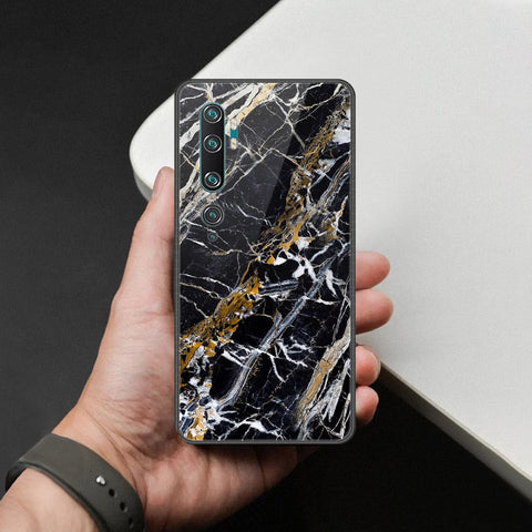 Xiaomi Mi CC9 Pro Cover - Black Marble Series  - HQ Ultra Shine Premium Infinity Glass Soft Silicon Borders Case