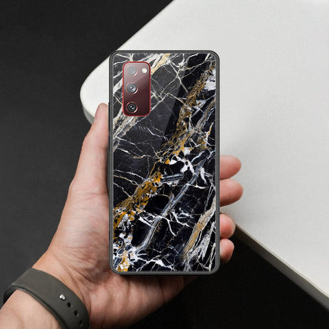 Samsung Galaxy S20 FE Cover - Black Marble Series  - HQ Ultra Shine Premium Infinity Glass Soft Silicon Borders Case