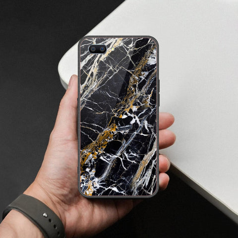 Oppo A12e Cover - Black Marble Series  - HQ Ultra Shine Premium Infinity Glass Soft Silicon Borders Case