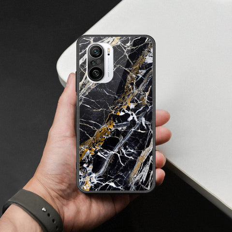 Xiaomi Poco F3 Cover - Black Marble Series  - HQ Ultra Shine Premium Infinity Glass Soft Silicon Borders Case