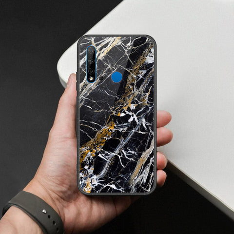 Huawei P20 Lite 2019 Cover - Black Marble Series  - HQ Ultra Shine Premium Infinity Glass Soft Silicon Borders Case