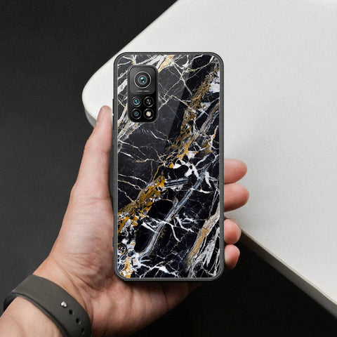 Xiaomi Mi 10T Pro Cover - Black Marble Series  - HQ Ultra Shine Premium Infinity Glass Soft Silicon Borders Case