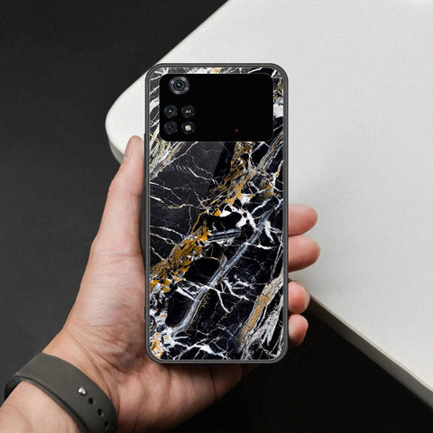 Xiaomi Poco M4 Pro Cover - Black Marble Series  - HQ Ultra Shine Premium Infinity Glass Soft Silicon Borders Case