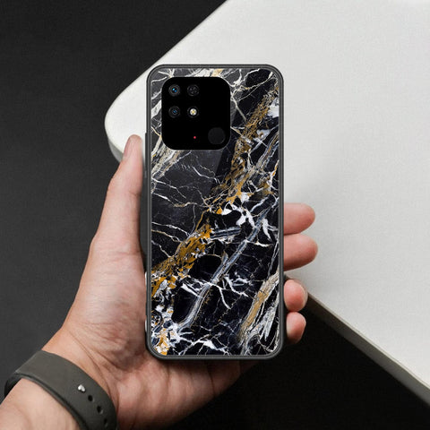 Xiaomi Redmi 10A Cover - Black Marble Series  - HQ Ultra Shine Premium Infinity Glass Soft Silicon Borders Case