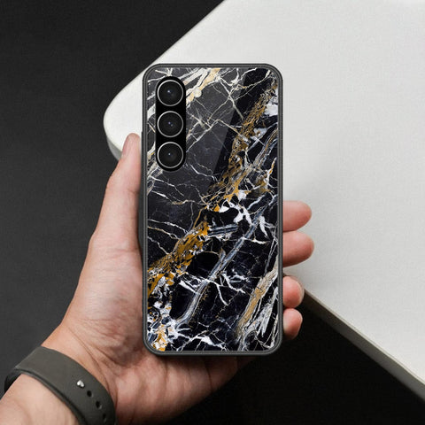 Samsung Galaxy S23 Plus 5G Cover - Black Marble Series  - HQ Ultra Shine Premium Infinity Glass Soft Silicon Borders Case