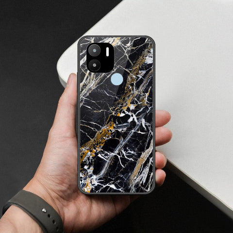 Xiaomi Redmi A2 Plus Cover - Black Marble Series  - HQ Ultra Shine Premium Infinity Glass Soft Silicon Borders Case