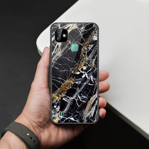 Infinix Smart HD 2021 Cover - Black Marble Series  - HQ Ultra Shine Premium Infinity Glass Soft Silicon Borders Case