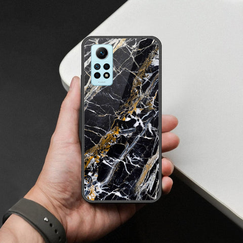 Xiaomi Redmi Note 12 Pro 4G Cover - Black Marble Series  - HQ Ultra Shine Premium Infinity Glass Soft Silicon Borders Case