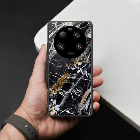 Xiaomi 13 Ultra Cover - Black Marble Series  - HQ Ultra Shine Premium Infinity Glass Soft Silicon Borders Case