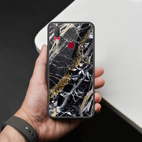 Vivo Y11 2019 Cover - Black Marble Series  - HQ Ultra Shine Premium Infinity Glass Soft Silicon Borders Case