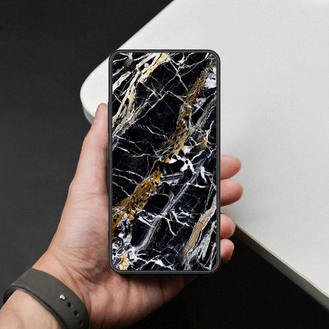 Vivo Y81s Cover - Black Marble Series  - HQ Ultra Shine Premium Infinity Glass Soft Silicon Borders Case