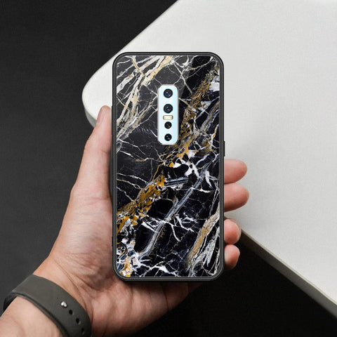 Vivo V17 Pro Cover - Black Marble Series  - HQ Ultra Shine Premium Infinity Glass Soft Silicon Borders Case