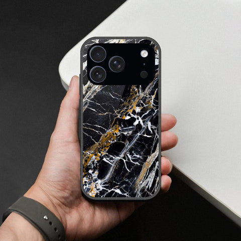 iPhone 17 Pro - Black Marble Series  - HQ Ultra Shine Premium Infinity Glass Soft Silicon Borders Case
